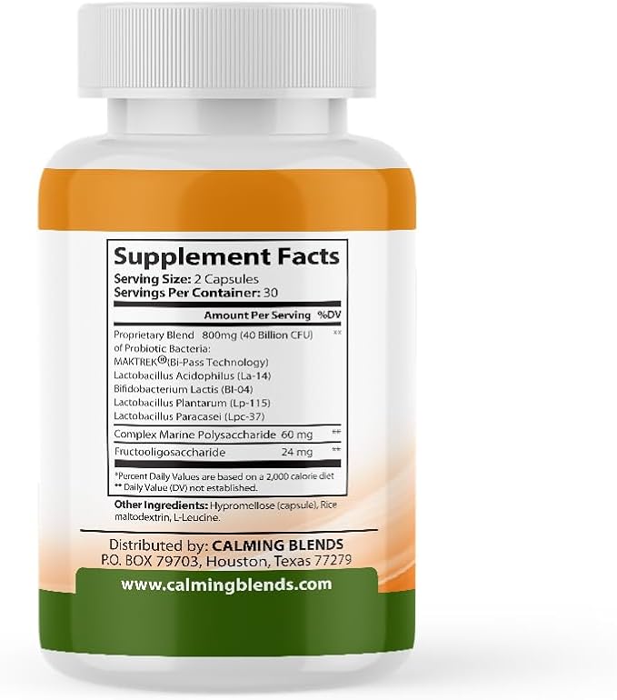 Digestive Support Tea &amp Probiotic Supplement (40 Billion CFU 60 Capsules) | Herbal Tea and Probiotic Duo for Digestive Comfort &amp Gut Health