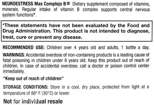 Plus B Complex Dietary Supplement - Vitamin C B1 B2 B3 B5 B6 B12 Potassium Manganese Iron Magnesium Zinc - Supports Central Nervous System - 1 Bottle Daily Dose