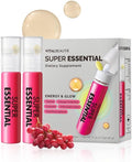 VITALBEAUTIE Super Essential (7-Day) – Women’s All‑in‑One Beauty + Multivitamin Ampoules &amp Tablets – 1000mg Fish Collagen + 1000mg Vitamin C Biotin Iron Vitamin D – Grape Flavor - 7 Servings
