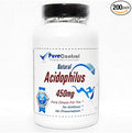 Natural Acidophilus 450mg - 500 Million Live Active Cultures/Keep Refrigerated // 200 Capsules // Pure // by PureControl Supplements