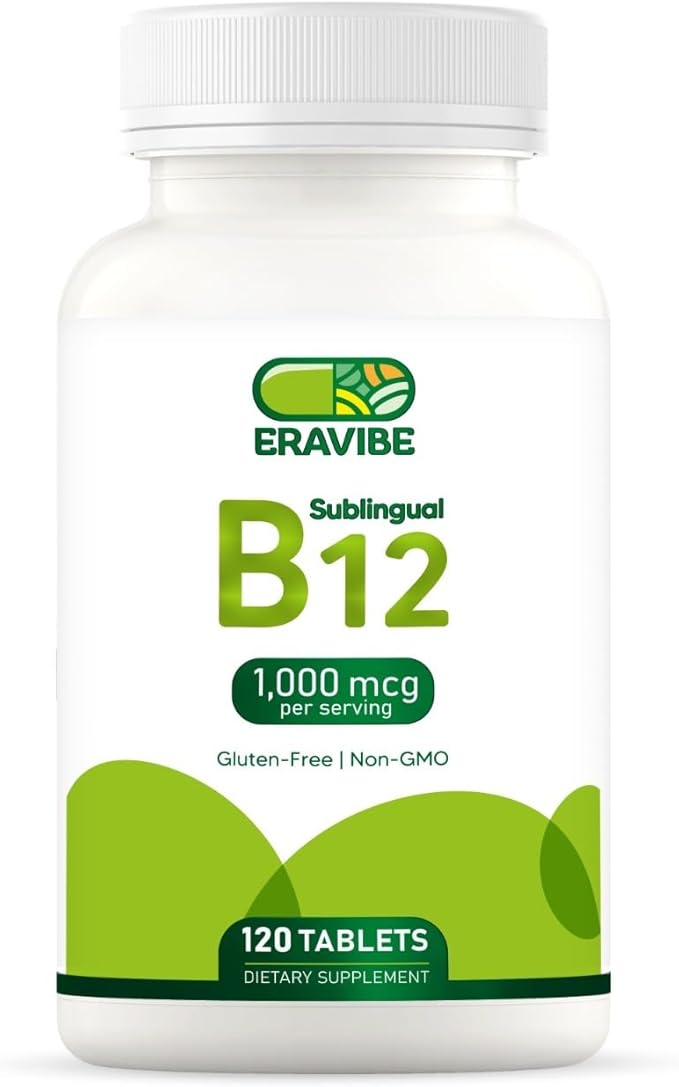 Vitamin B12 1000 mcg 120 Tablets Natural Cherry Flavor Gluten-Free Non-GMO Sugar Free Fast Dissolve