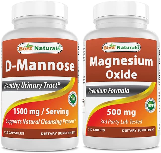 Best Naturals D-Mannose 1500 mg &amp Magnesium Oxide 500 mg