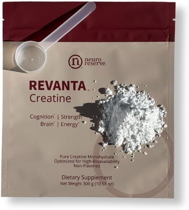 REVANTA Creatine Monohydrate Powder Cognitive &amp Lean Muscle Support Supplement for Women Men Cellular Energy for Memory Focus Strength &amp Healthy Aging Professional Grade Unflavored (300 Gr