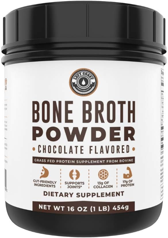 Left Coast Performance Chocolate Bone Broth and Multi Collagen Powder for Joint Hair Skin and Nails Support