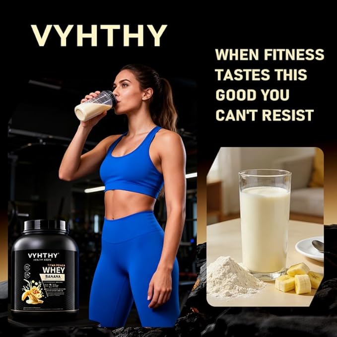 Banana Flavored Whey Protein Powder24g Protein per Serving Fast-Absorbing Concentrated whey Protein Low Sugar Gluten-Free Natural Flavor 3.5lbs(56oz)
