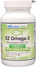 Atlantic Menhaden Fish Oil Omega-3 2000 mg Burpless Made in The USA Perfect Balance of EPA+ DHA + DPA 90 Softgels