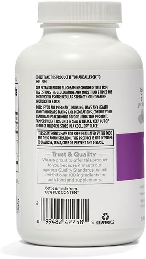 365 by Whole Foods Market Extra-Strength Glucosamine Chondroitin and MSM Supports Healthy Joints 120 Tablets