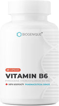 Vitamin B6 100 mg - Capsules B6 Pyridoxin - Supports Energy Production &amp Metabolism - 2 Months Supply Vitamin B6 Supplement Made in Canada Non-GMO Vegan (60 Count)