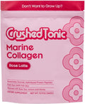 Crushed Tonic Marine Collagen Powder Korean Beauty Drink with Hydrolyzed Collagen Peptides for Skin Hair &amp Nails | Gluten-Free Halal &amp Kosher (Rose Latte 30 Servings (150 g) Pouch)