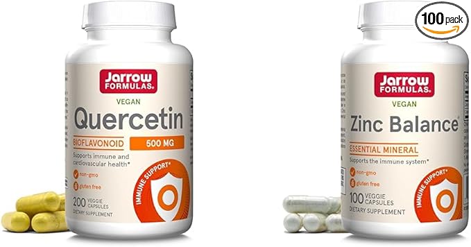 Jarrow Formulas Quercetin 500 mg-Bioflavonoid-Quercetin Dietary Supplement-200 Servings -Supports Healthy Cellular Function &amp Zinc Balance 15 mg-100 Servings -Includes Copper-Essential Mineral