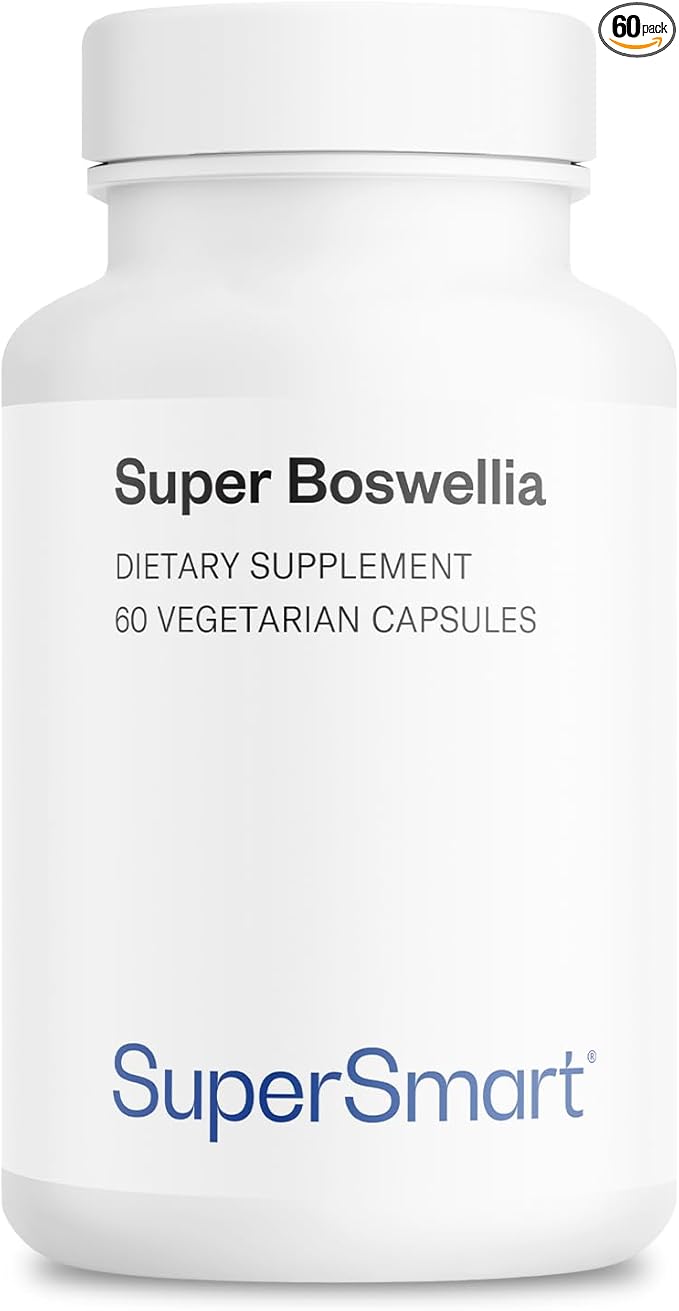 Supersmart - Super Boswellia Extract 100mg per Day (Patented &amp High Strength) - ApresFlex Boswellia Serrata Supplement - 20% AKBA | Non-GMO &amp Gluten Free - 60 Vegetarian Capsules