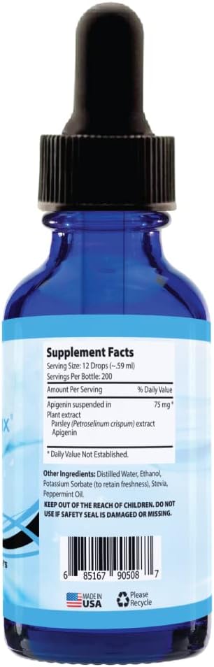 Absonutrix Apigenin 75 mg per Serving 4 Fl Oz Bottle 200 Potent Servings Made in USA Quick Absorption Quality Potent Ingredients Non-GMO GMP Certified Facility Cruelty-Free Products
