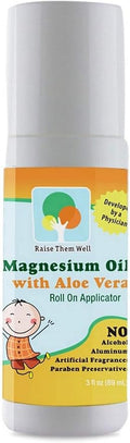 Raise Them Well Kids Magnesium Bundle – Magnesium Oil Roll-On with Aloe Vera Strawberry Chewable Multivitamin &amp Unflavored Mag-Go Powder | Calming Support Sleep Aid &amp Nutrient Boost for Chil