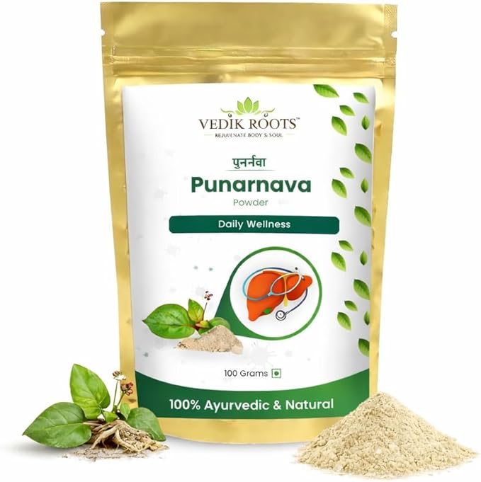 Punarnava Powder | 100% Natural Ayurvedic Herb | Traditionally Used to Maintain Detox &amp Helps in Digestive Process | 100g (Pack of 1)