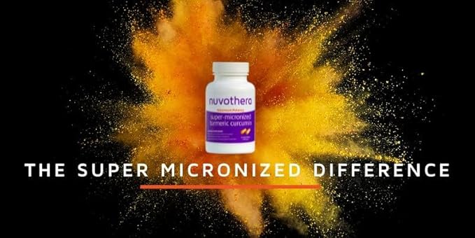 Nuvothera Super-Micronized Turmeric Curcumin Capsules Rapid Absorption Whole Root Non-GMO Skin Gut Health &amp Antioxidants (1 Month Pack (60 Capsules))
