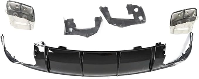 Rear Lip Diffuser with Exhaust Nozzle On Bumper Slide Compatible for Mercedes Benz CLA W117 Class CLA260 CLA4-2018 (Color : 2013-2015 Black)