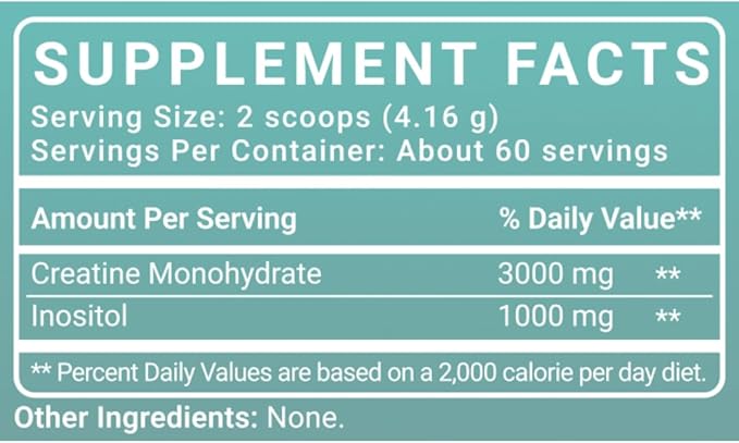 MD Logic Health Creatine + Inositol for Peak Performance &amp Mental Clarity Unflavored - Made in New York