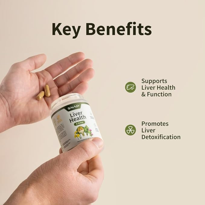 Snap Supplements Liver Health &amp Detox Supplement - Natural Support for Liver and Digestive Health 60 Vegetarian Capsules (4-Pack)