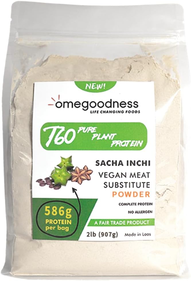 Sacha Inchi Protein Powder 2 LB - Pure Plant-Based Protein All 9 Essential Amino Acids Vegan Allergen-Free Keto &amp Paleo Dairy-Free Soy-Free Gluten-Free Sustainable Fair Trade