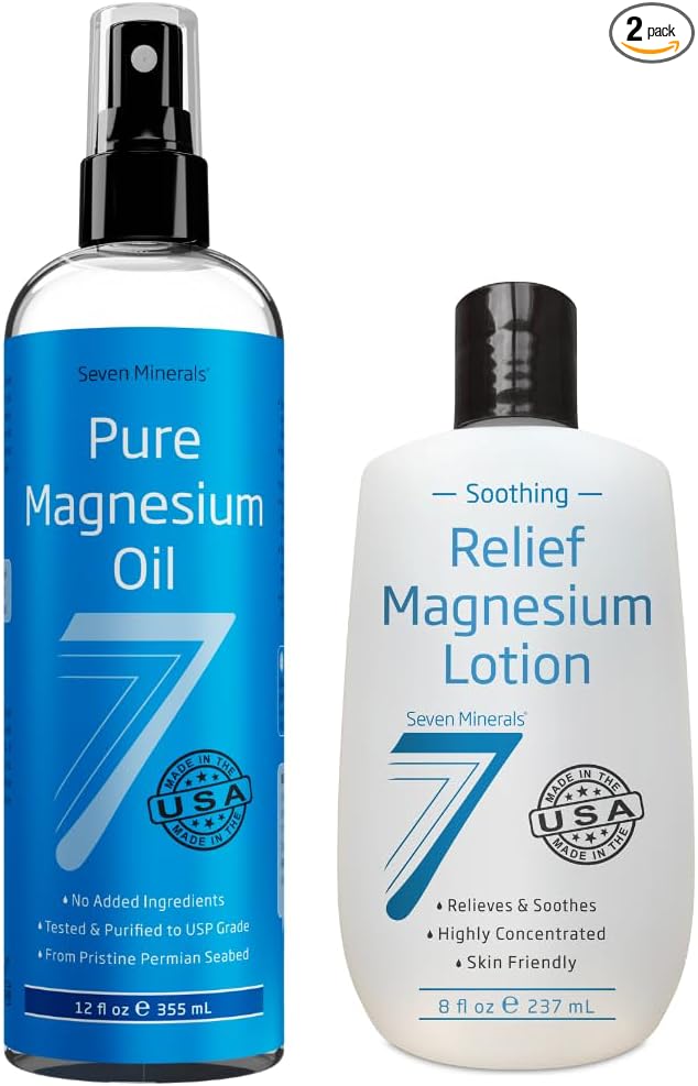Seven Minerals Pure Magnesium Oil &amp Soothing Relief Magnesium Lotion