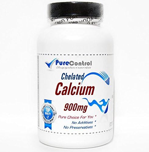 Chelated Calcium 900mg // 200 Capsules // Pure // by PureControl Supplements