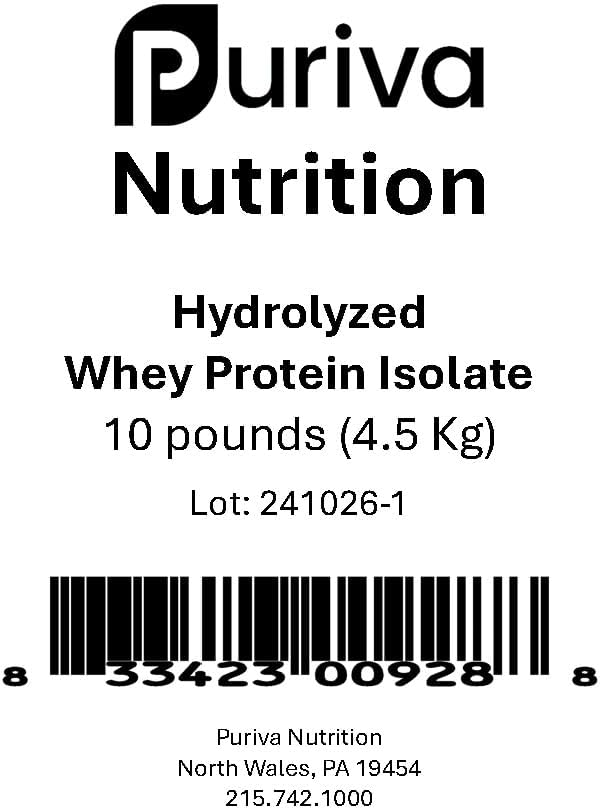 Protein Powder Hydrolyzed Whey Protein Isolate Plain 10 pounds