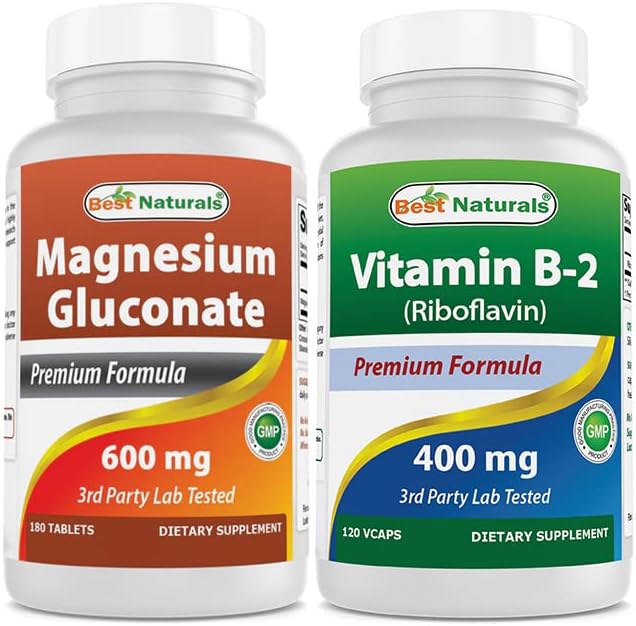 Magnesium Gluconate 600 mg &amp Vitamin B2 (Riboflavin) 400mg
