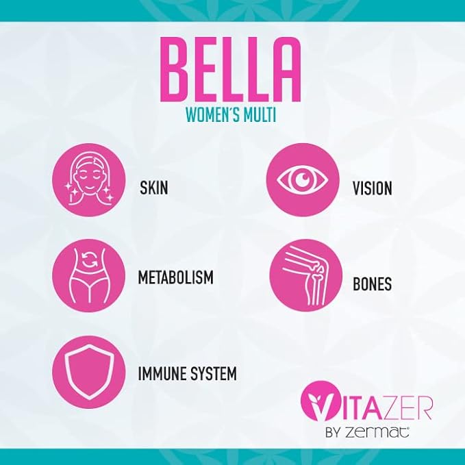 Zermat Multivitamin for Women Vitazer Bella Women's Multi Live a Healthier Life 60 Capsules.