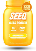 SEEQ Clear Whey Isolate Protein Powder Mango Pineapple - 22 Servings 22g Protein Per Serving - 0g Lactose Sugar-Free Keto-Friendly Soy Free - Juice-Like Protein Post-Workout Recovery