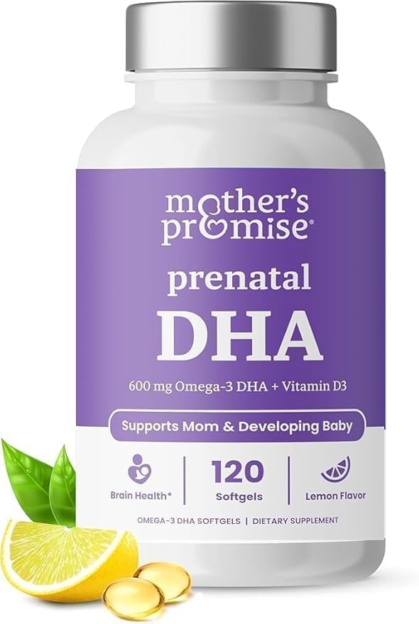 Prenatal DHA for Women 600mg + 400 IU Vitamin D3 | 120 Softgels | Supports Brain Health | Triglyceride Omega 3 Fish Oil DHA Prenatal Vitamins for Pregnancy &amp Nursing | 300mg per Capsule