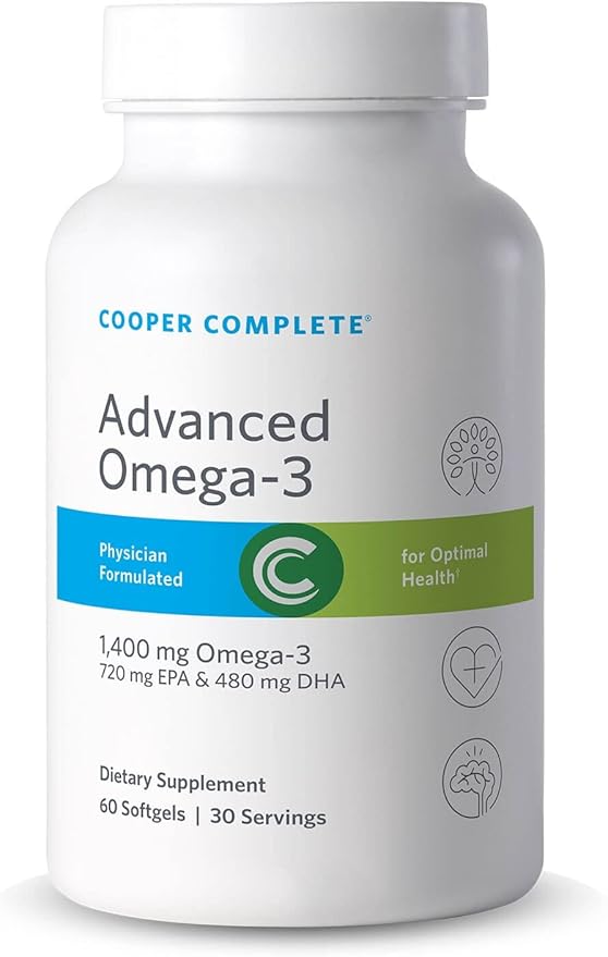 Cooper Complete - Advanced Omega 3 - Fish Oil Supplement Concentrated EPA + DHA Omega-3 Fatty Acids 1400 mg - 30 Day Supply