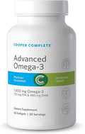 Cooper Complete - Advanced Omega 3 - Fish Oil Supplement Concentrated EPA + DHA Omega-3 Fatty Acids 1400 mg - 30 Day Supply