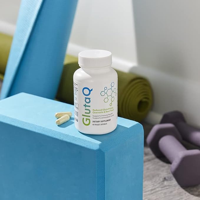 GlutaQ Market America Antioxidant Supplement – Healthy Aging &amp Energy Support with Reduced Glutathione Quercetin &amp Beetroot – Vegan Gluten-Free Non-GMO Formula