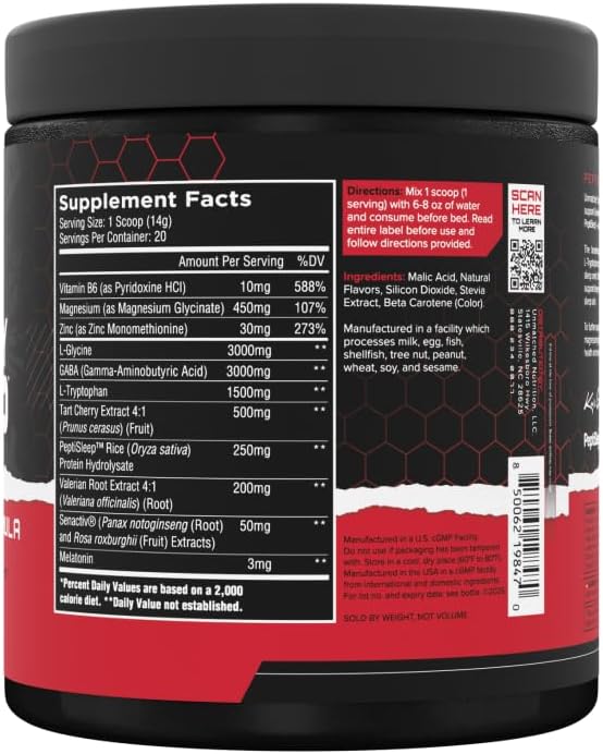 Unmatched Longevity Sleep | PeptiSleep Sleep &amp Recovery Formula with Melatonin Magnesium &amp Senactiv | Advanced Nighttime Support | 20 Servings (Lemon Drop)
