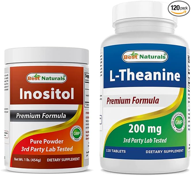 Best Naturals Inositol Powder 1 Lb &amp L-Theanine 200mg