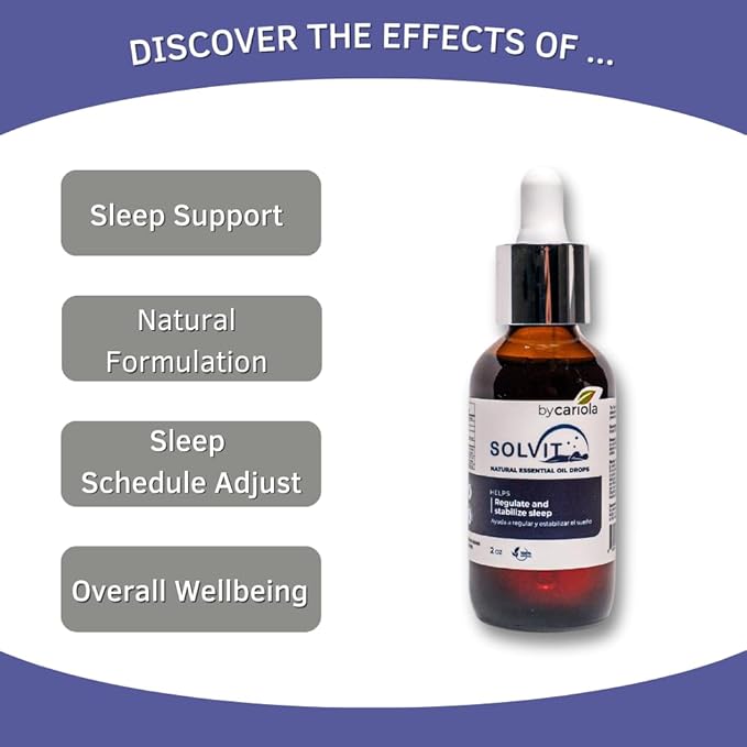 Solvit - Promotes Restful Sleep and Peaceful Nights - Relax and Calm Mind - Melatonin - Passion Flower - Valerian Root - Chamomile - Oil Drops 2 oz