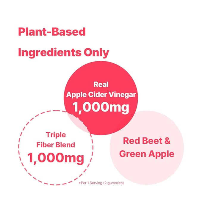 Sohwi Apple Cider Vinegar Gummies – ACV Gummies for After Meals &amp Cravings Plant-Based Formula No Gelatin or Maltitol Individually Wrapped Non-GMO 30 Gummies