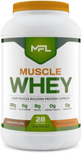 MFL Muscle Whey Protein 2 lbs l 26g of Protein l 8g BCAAs l 6g Glutamine l Low Carbs l 28 Servings (Chocolate Lava)