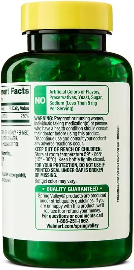 BeSpring Valley Vitamin D3 50 mcg (2000IU) 400 Count