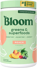 Bloom Nutrition Superfood Greens Powder Digestive Enzymes with Probiotics and Prebiotics Gut Health Bloating Relief for Women Chlorella Green Juice Mix with Beet Root Powder 25 SVG Peach