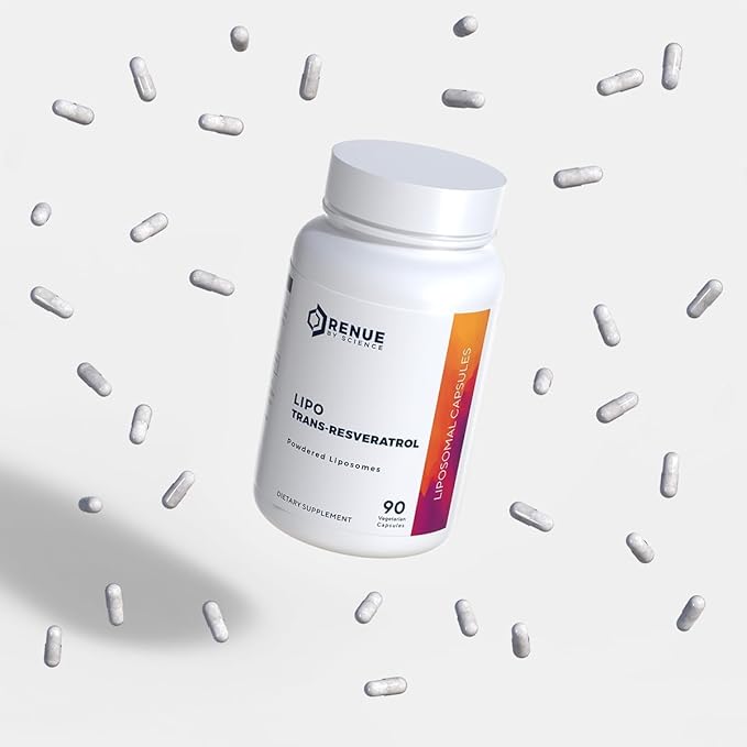 Renue By Science Resveratrol | High Strength Liposomal Resveratrol Supplement | 90 Trans Resveratrol Capsules - 125mg Reservatrol per Serving | Non-GMO | Made in The USA Third-Party Tested