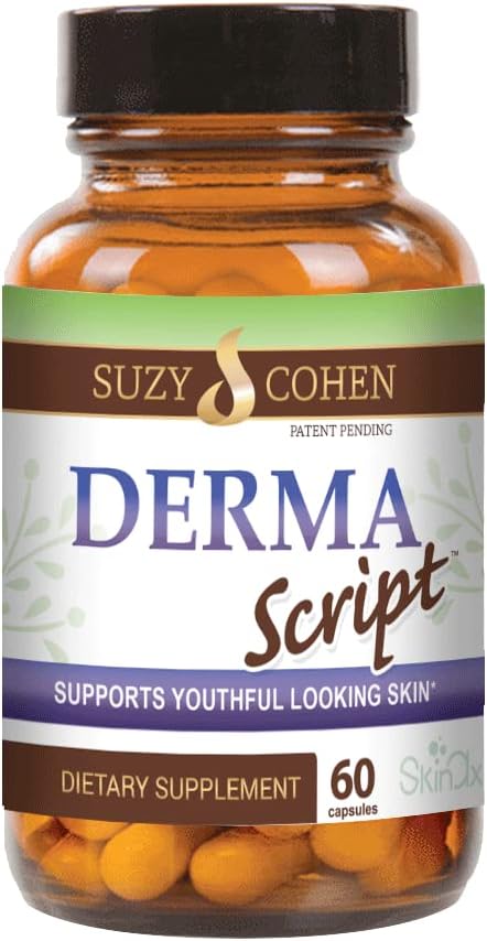 Script Essentials DermaScript Clear Skin Probiotic- Skin Care Routine Supplement - Biotin Face Supplemnt - Fights Acne Dryness Irritation and Rashes (60 Capsules)