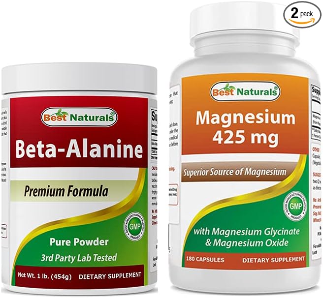 Beta Alanine Pure Powder 1 Pound &amp Magnesium Glycinate 425 mg