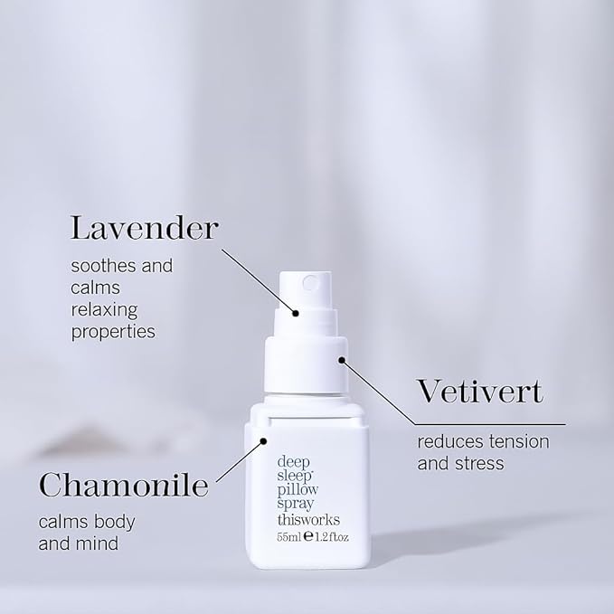 THISWORKS Deep Sleep Pillow Spray – Fast-Acting Natural Formula with Lavender for Relaxation and Restful Sleep – 35 ml (1.2 fl oz) Mini Travel Size