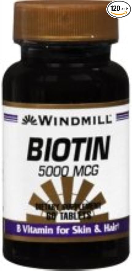 Windmill Biotin 5000 Mcg Tablets 60 Tablets (Pack of 12)