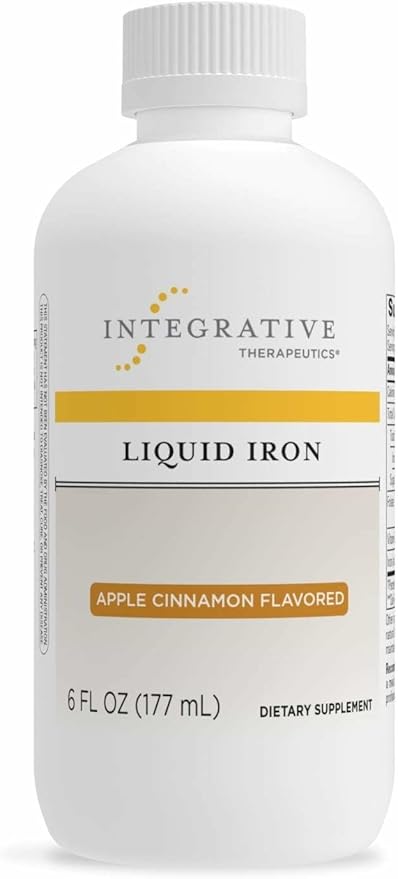Integrative Therapeutics Liquid Iron - Energy Support Supplement* - with Vitamin B12 &amp Folate - Liquid Supplement for Convenience - Gluten &amp Dairy-Free - Apple Cinnamon Flavored 6 fl oz (35 S