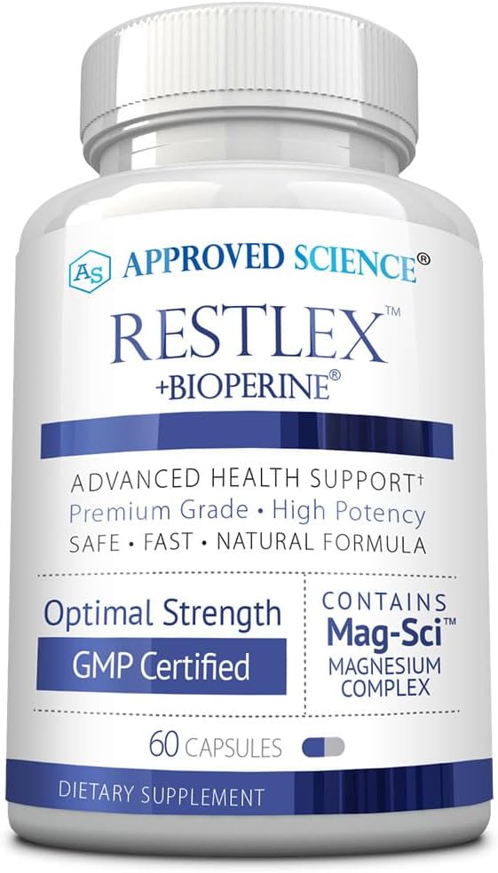 Approved Science Restlex - 420 mg Magnesium Glycinate Blend L-theanine 200 mg - 60 Capsules
