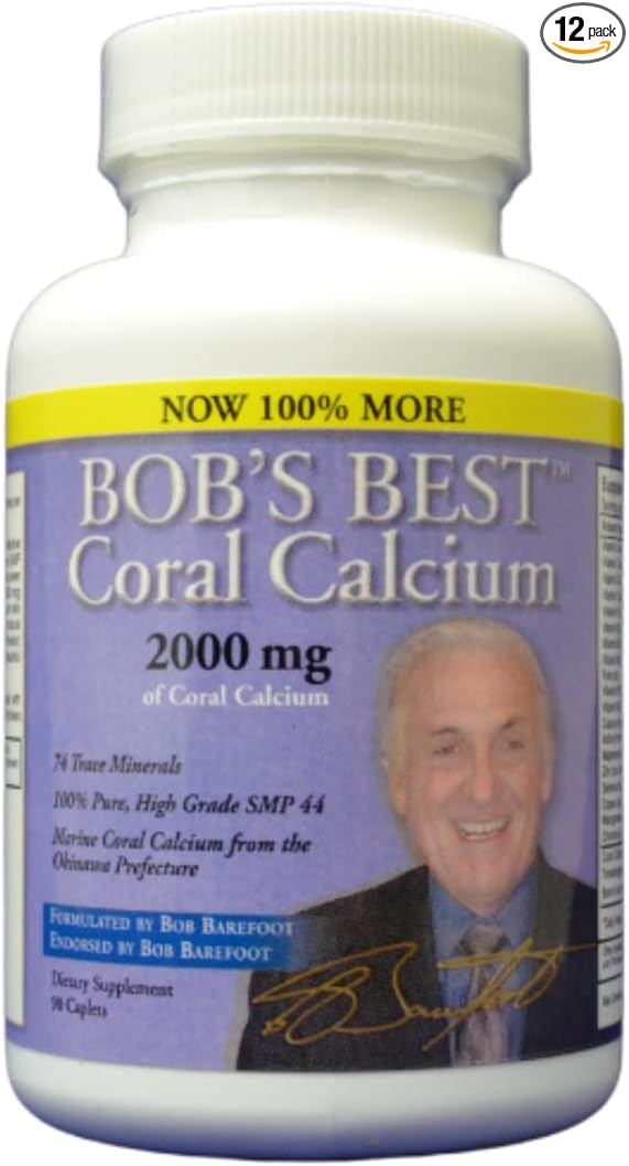 12 Bottles of Bob's Best Coral Calcium 2000 by Bob Barefoot