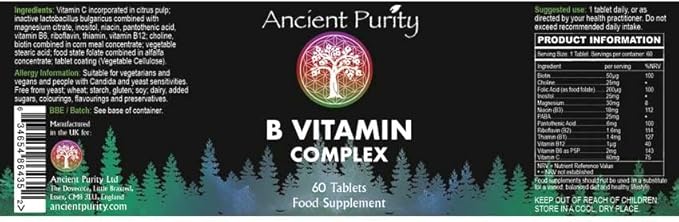 Ancient Purity Vitamin B Complex 60 Tablets