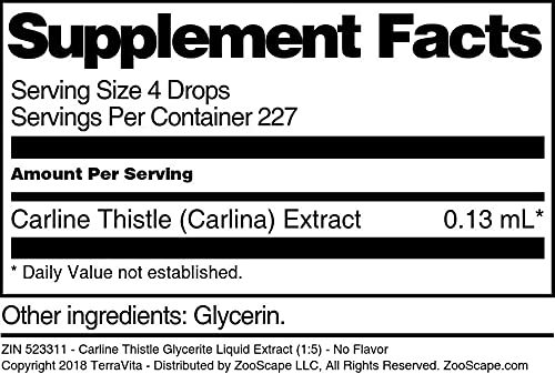 Carline Thistle Glycerite Liquid Extract (1:5) - No Flavor (1 oz ZIN: 523311) - 3 Pack